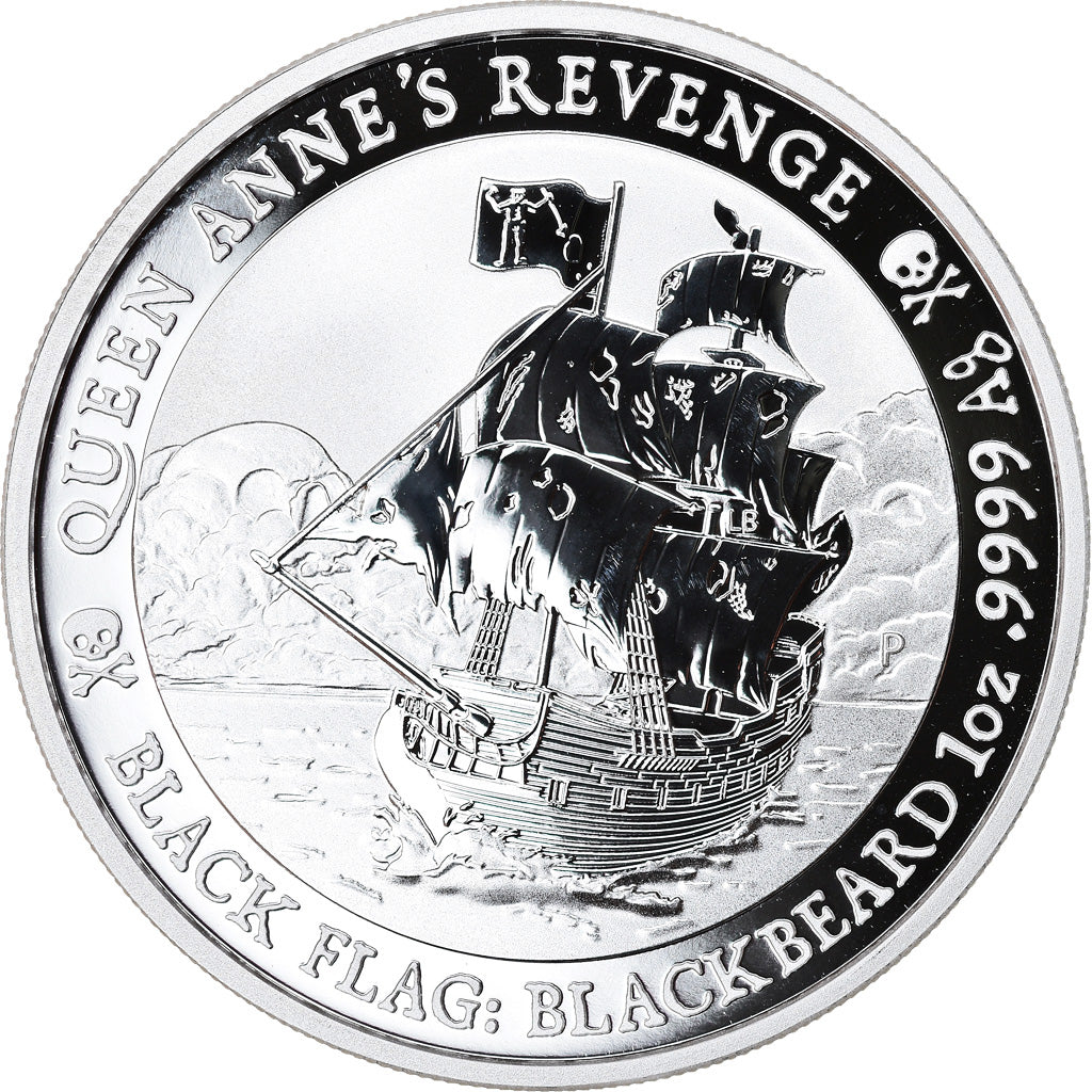 Coin, Tuvalu, Queen Anne's Revenge, 1 Dollar, 2019, 1 Oz, MS(65-70), Silver