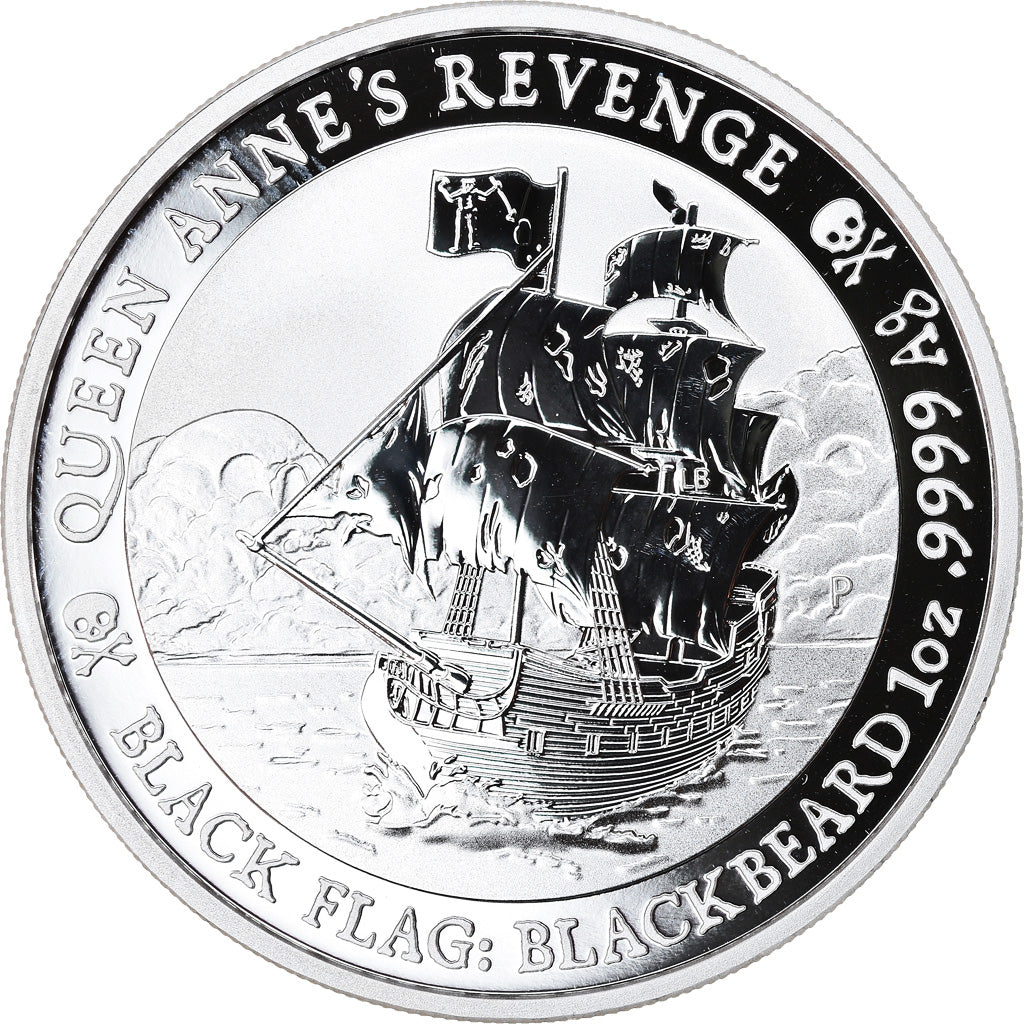 Monnaie, Tuvalu, Queen Anne's Revenge, 1 Dollar, 2019, 1 Oz, FDC, Argent
