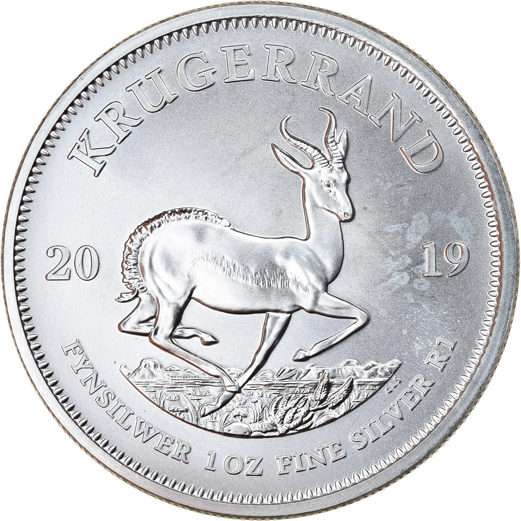 Coin, South Africa, Krugerrand, 2019, 1 Oz, MS(65-70), Silver