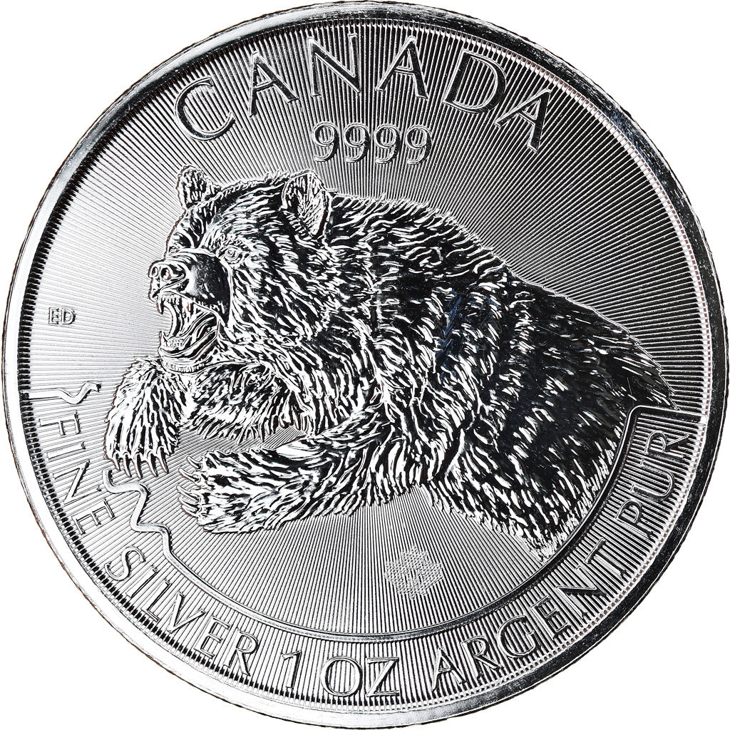 Moneta, Canada, Grizzly, 5 Dollars, 2019, 1 Oz, FDC, Argento