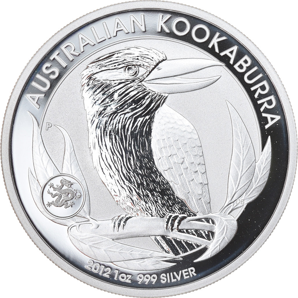 Coin, Australia, Australian Kookaburra, Dollar, 2012, 1 Oz, MS(65-70), Silver