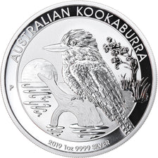 Moeda, Austrália, Australian Kookaburra, Dollar, 2019, 1 Oz, MS(65-70), Prata