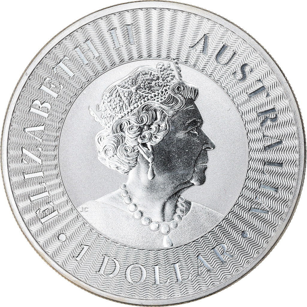 Coin, Australia, Australian Kangaroo, 1 Dollar, 2019, 1 Oz, MS(65-70), Silver