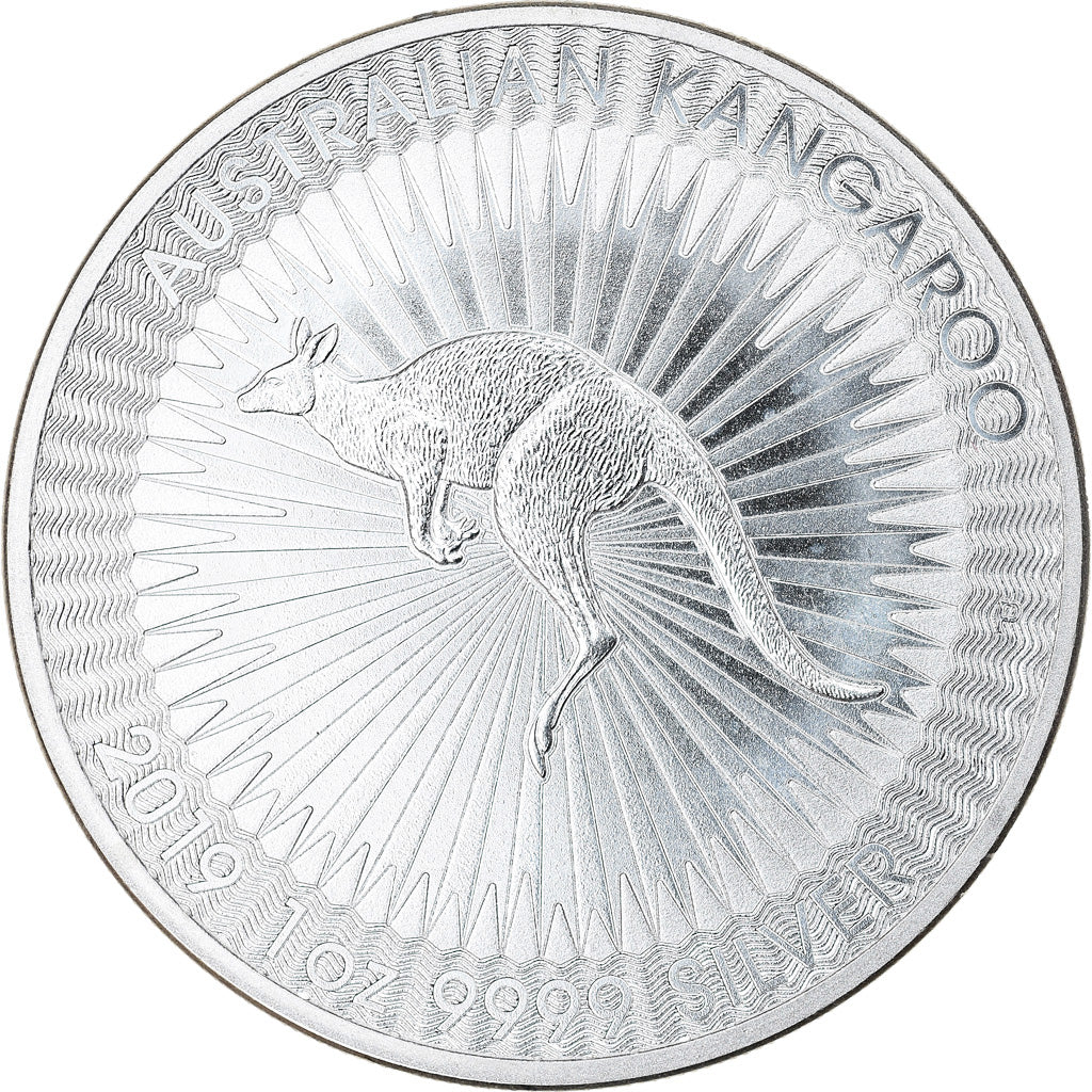 Coin, Australia, Australian Kangaroo, 1 Dollar, 2019, 1 Oz, MS(65-70), Silver