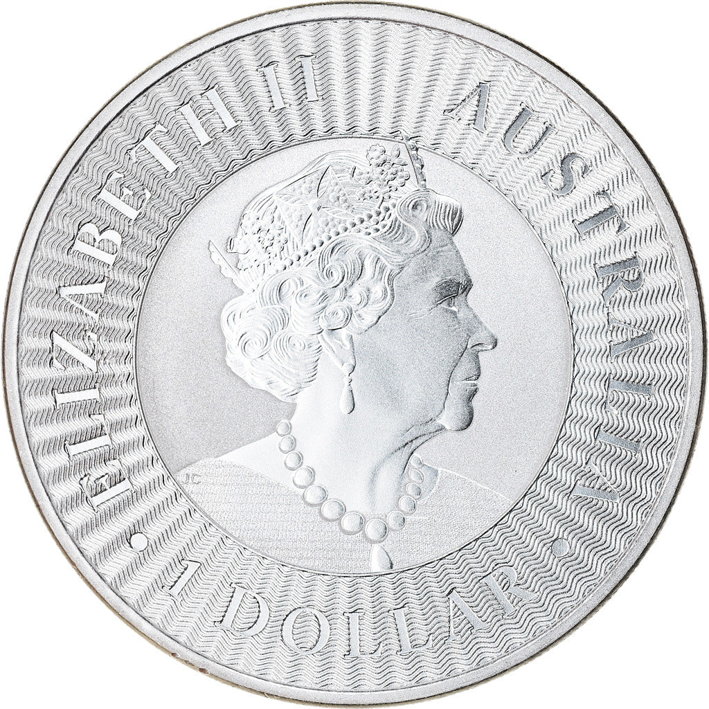 Coin, Australia, Australian Kangaroo, 1 Dollar, 2019, 1 Oz, MS(65-70), Silver