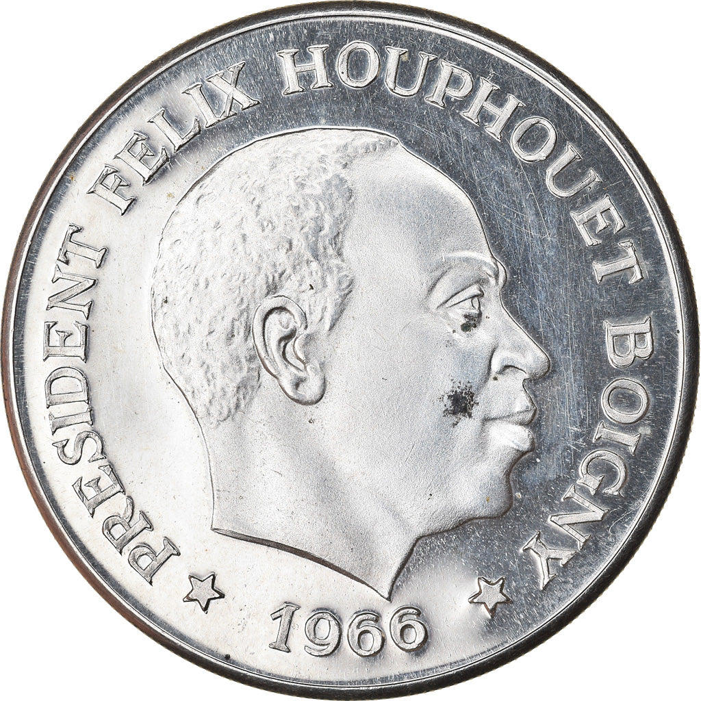 Moneda, Costa de Marfil, 10 Francs, 1966, SC, Plata, KM:1
