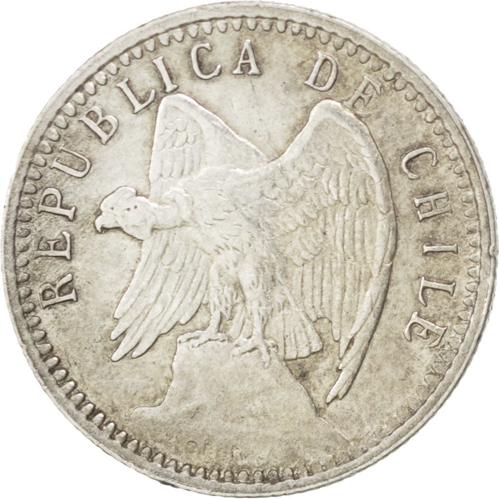 CHILE, 5 Centavos, 1896, KM #155.1, EF(40-45), Silver, 14.5, 1.02