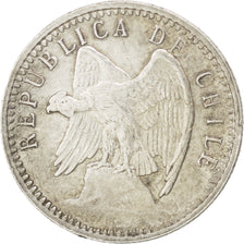 CHILE, 5 Centavos, 1896, KM #155.1, EF(40-45), Silver, 14.5, 1.02