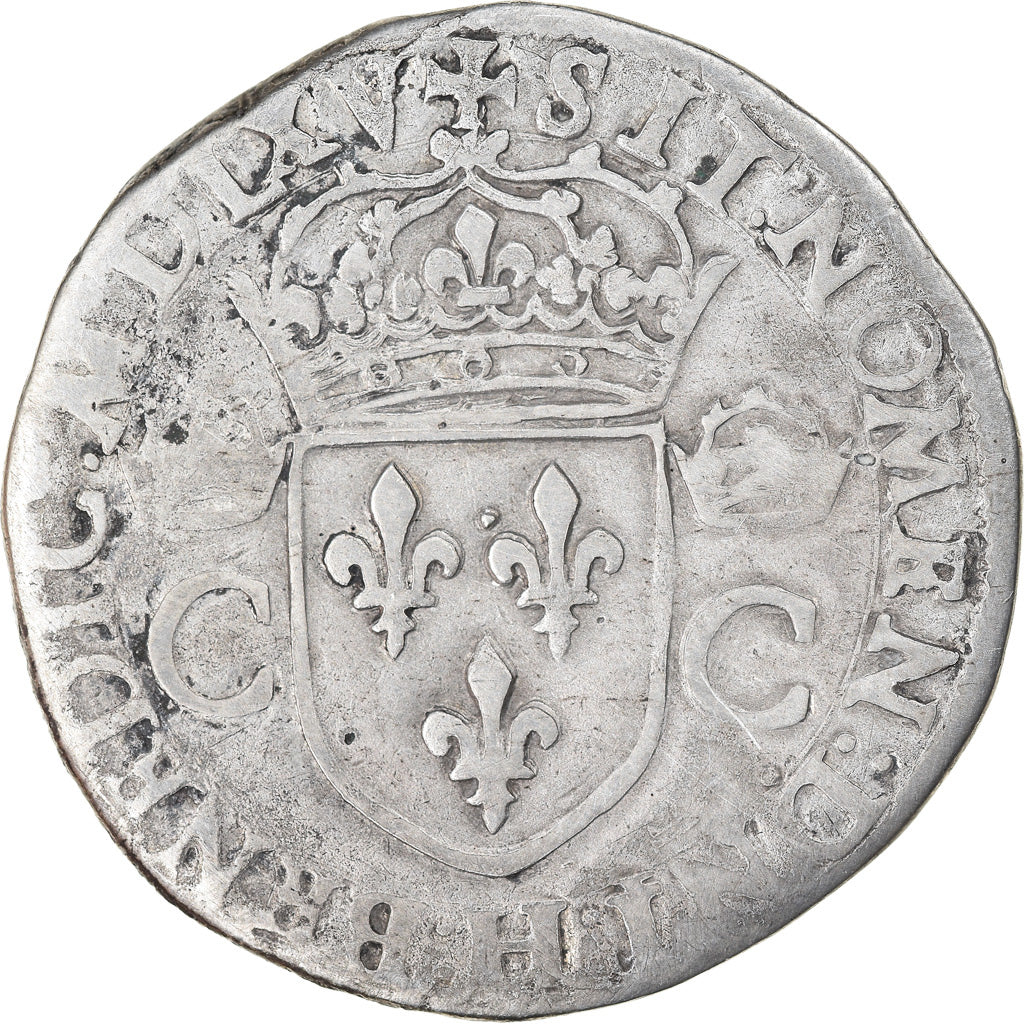 Coin, France, Charles IX, Teston, 1565, La Rochelle, VF(20-25), Silver