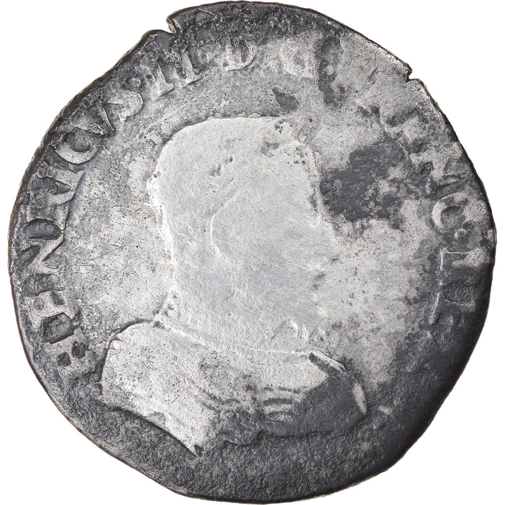 Moeda, França, François II, Teston, 1560, Lyon, VF(20-25), Prata, Sombart:4558