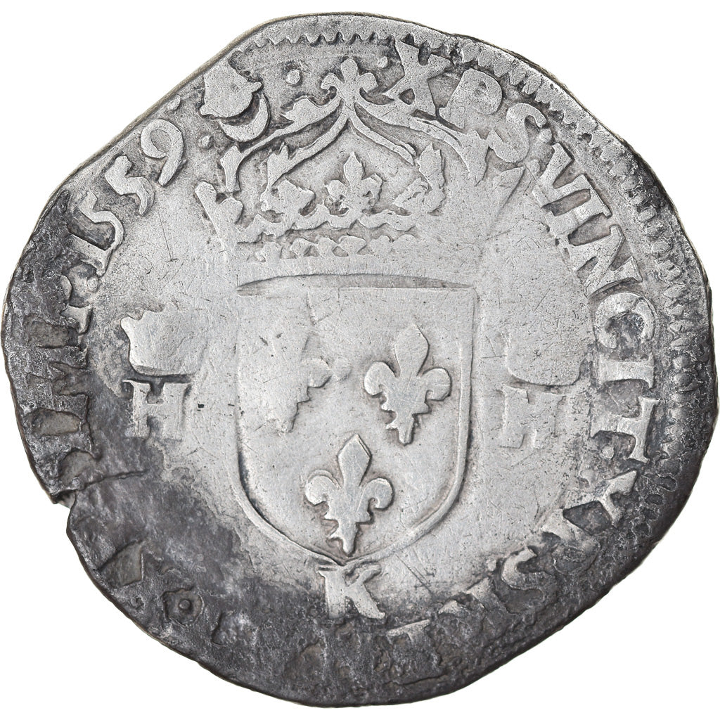 Munten, Frankrijk, François II, Teston, 1559, Bordeaux, FR, Zilver