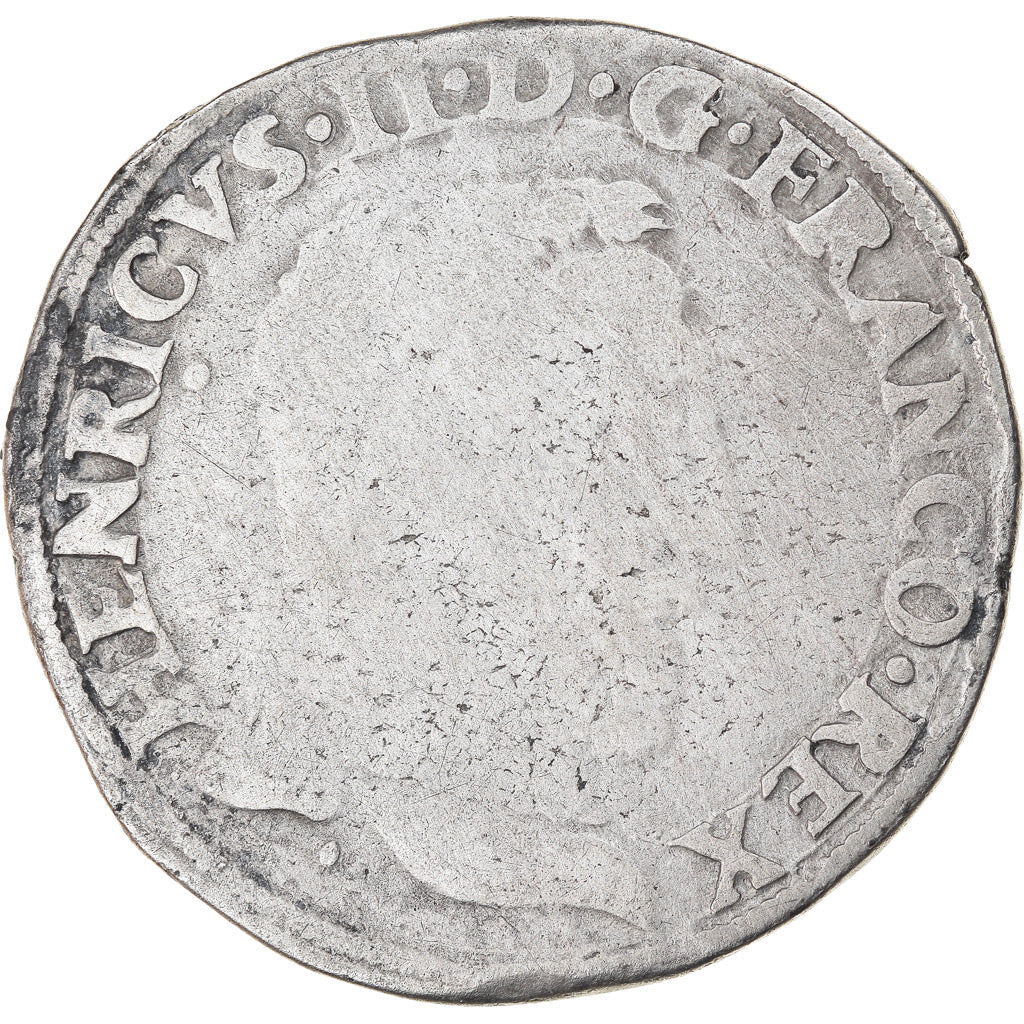 Moneta, Francia, Henri II, Teston, 1553, Toulouse, B+, Argento, Sombart:4572