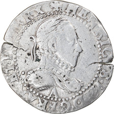 Coin, France, Henri III, Demi Franc, 1587, Paris, VF(30-35), Silver