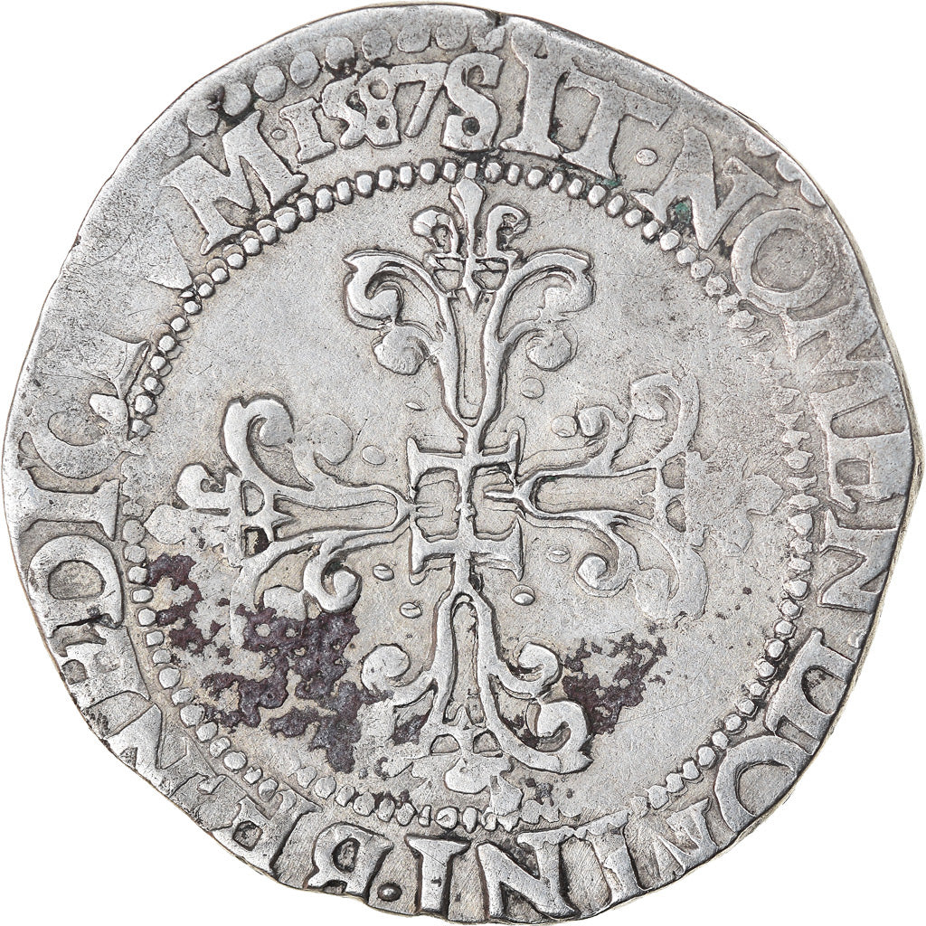 Münze, Frankreich, Henri III, Demi Franc, 1587, Amiens, S+, Silber