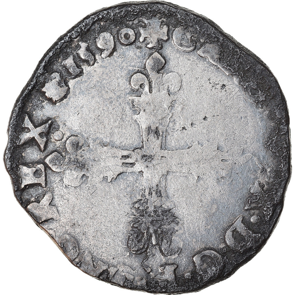 Münze, Frankreich, Charles X, 1/8 Ecu, 1590, Paris, SGE+, Silber, Sombart:4672