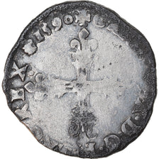 Münze, Frankreich, Charles X, 1/8 Ecu, 1590, Paris, SGE+, Silber, Sombart:4672