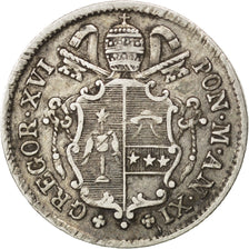 ITALIAN STATES, 10 Baiocchi, 1841, KM #1325, EF(40-45), Silver, 2.69