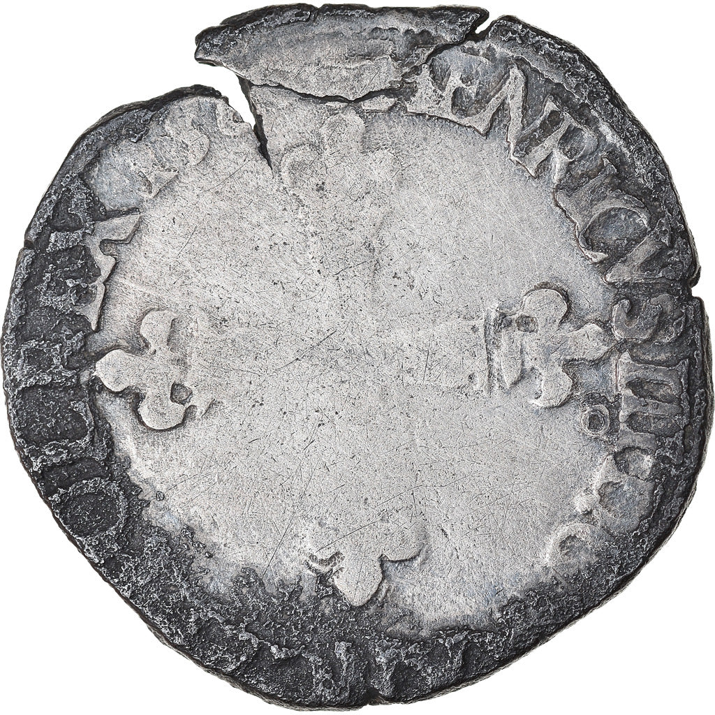 Monnaie, France, Henri III, 1/8 Ecu, Date incertaine, Rennes, TB, Argent