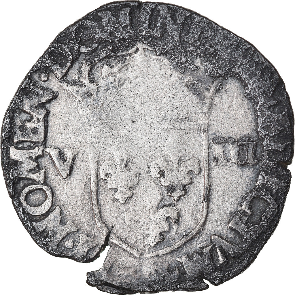 Monnaie, France, Henri III, 1/8 Ecu, Date incertaine, Rennes, TB, Argent