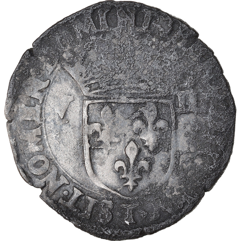 Moneta, Francia, Henri III, 1/8 Ecu, 1586, Nantes, MB, Argento, Sombart:4664