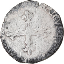 Monnaie, France, Henri III, 1/8 Ecu, Date incertaine, Rennes, TB, Argent