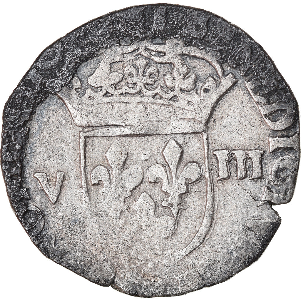 Monnaie, France, Henri III, 1/8 Ecu, Date incertaine, Rennes, TB, Argent
