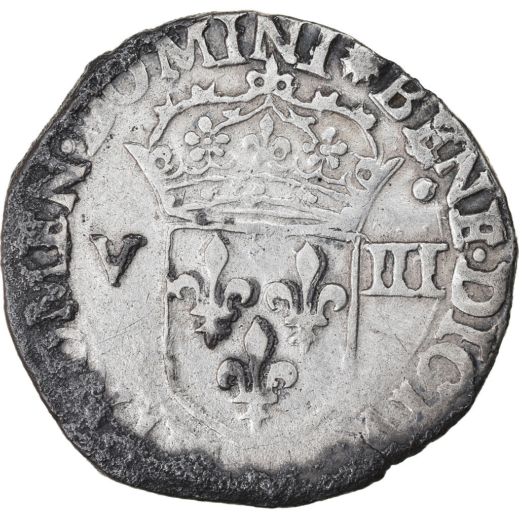 Münze, Frankreich, Henri III, 1/8 Ecu, Uncertain date, Nantes, S+, Silber