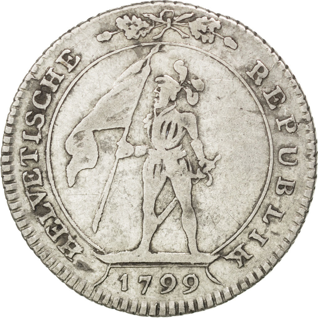 Coin, Switzerland, 5 Batzen, 1799, Bern, EF(40-45), Silver, KM:A9