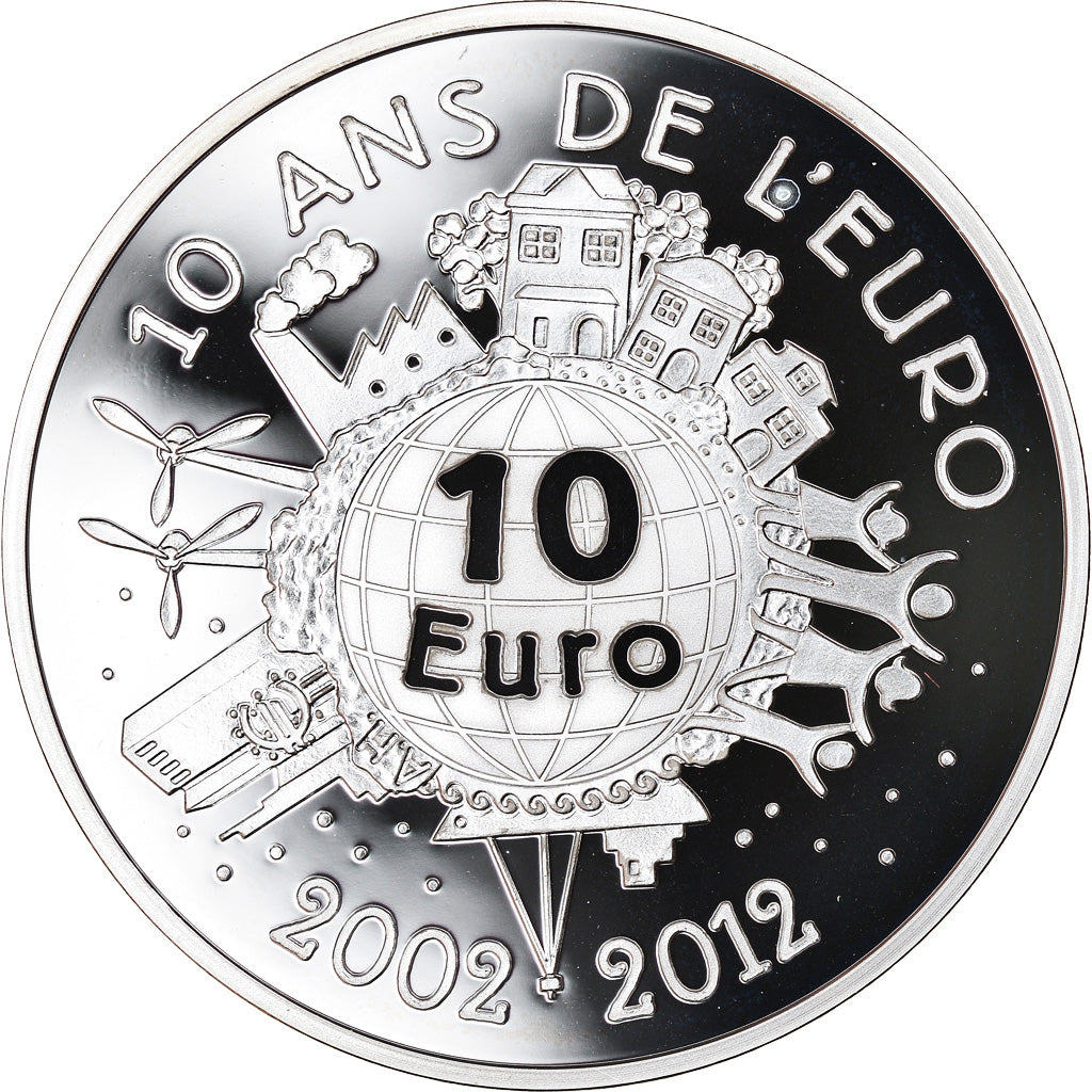 France, Monnaie de Paris, 10 Euro, 10 ans de l'Euro, 2012, Proof, MS(65-70)