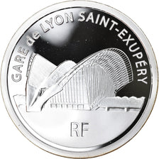 France, Monnaie de Paris, 10 Euro, Gare de Lyon Saint-Exupéry, 2012, Proof