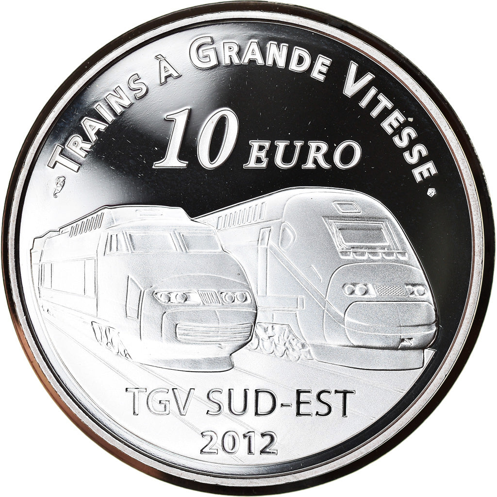 France, Monnaie de Paris, 10 Euro, Gare de Lyon Saint-Exupéry, 2012, Proof