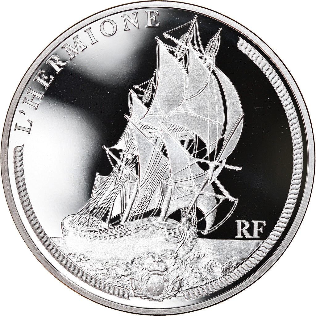 France, Monnaie de Paris, 10 Euro, L'Hermione, 2012, Proof, MS(65-70), Silver