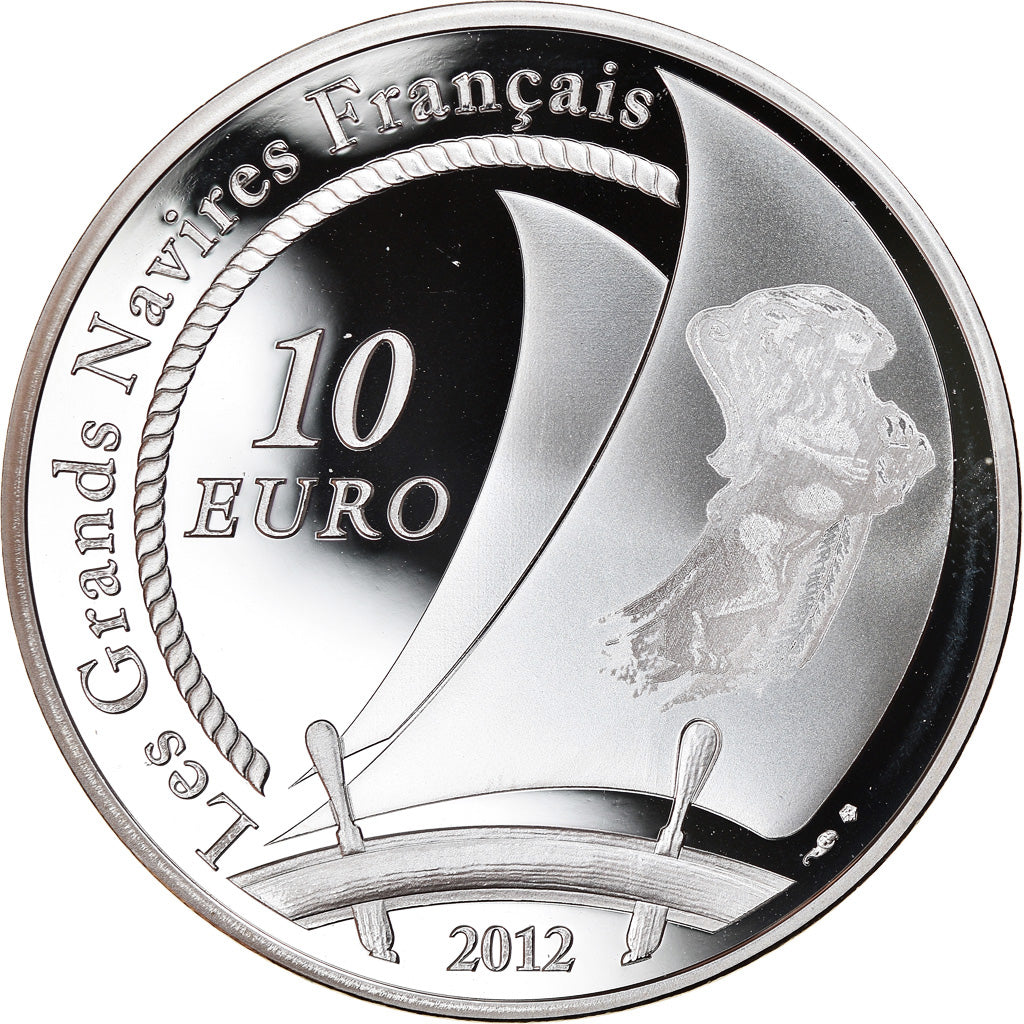 France, Monnaie de Paris, 10 Euro, L'Hermione, 2012, Proof, MS(65-70), Silver