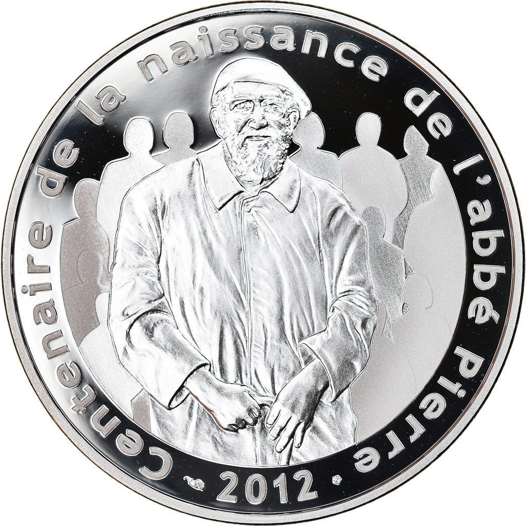 France, Monnaie de Paris, 10 Euro, Abbé Pierre, 2012, Proof, MS(65-70), Silver