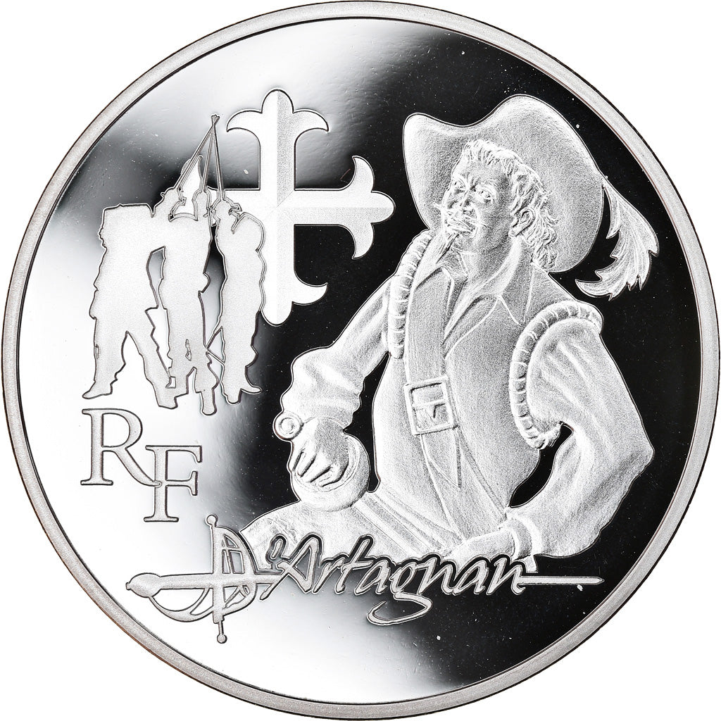 France, Monnaie de Paris, 10 Euro, D'Artagnan, 2012, Proof, MS(65-70), Silver