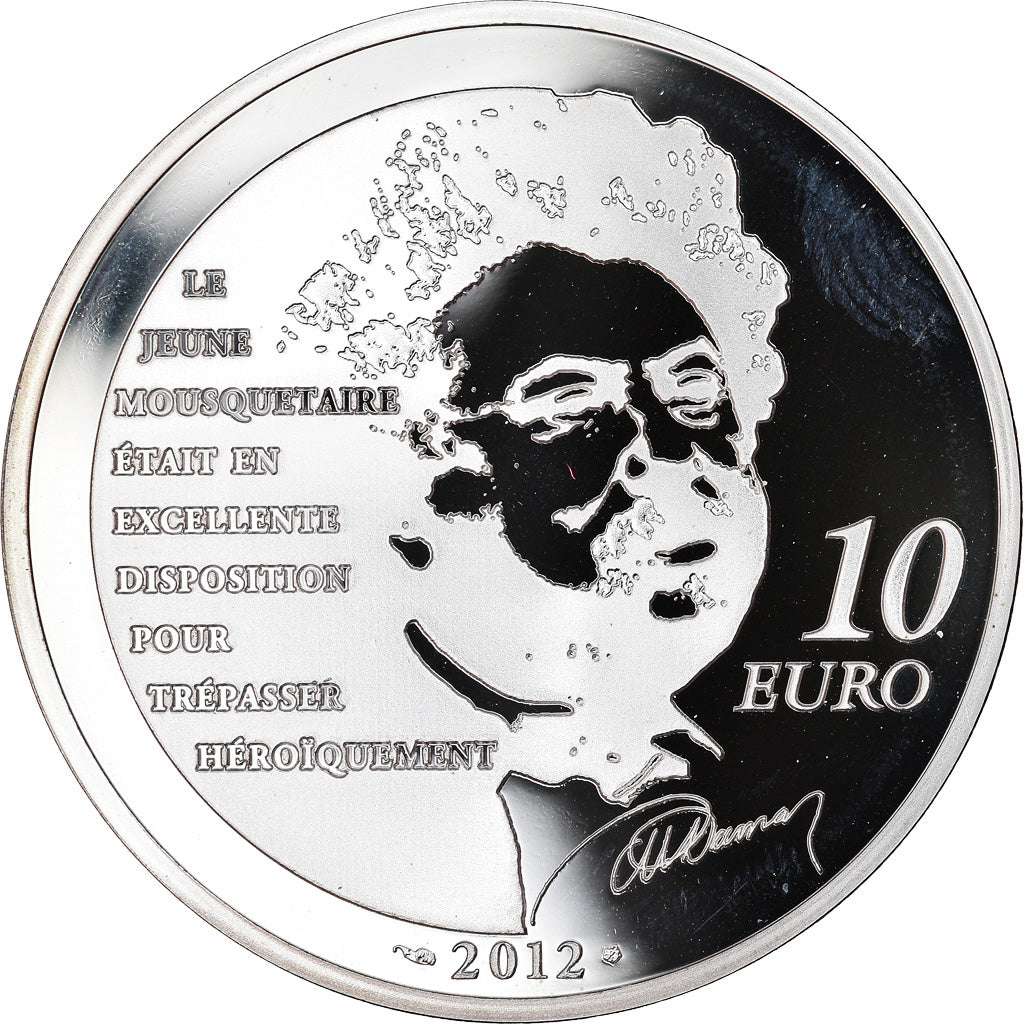 France, Monnaie de Paris, 10 Euro, D'Artagnan, 2012, Proof, MS(65-70), Silver