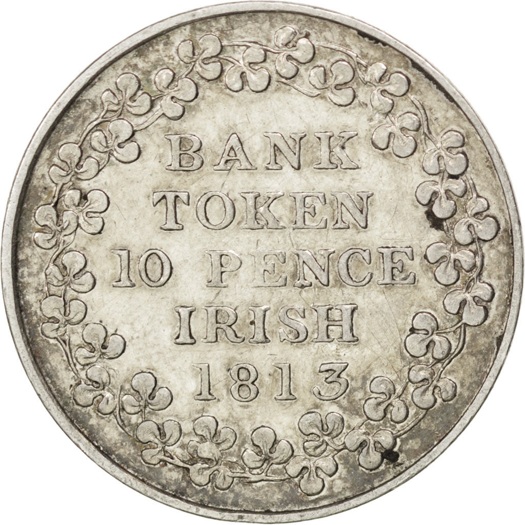Coin, Ireland, 10 Pence Token, 1813, EF(40-45), Silver, KM:Tn5