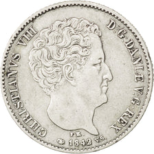 DENMARK, 16 Rigsbankskilling, 1842, Copenhagen, KM #733, EF(40-45), Silver, 4.22
