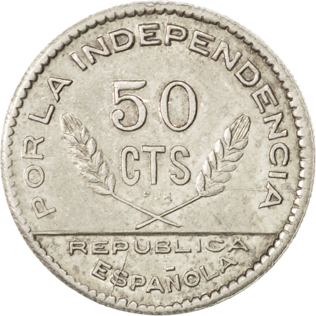 GUERRA CIVILE SPAGNOLA, SANTANDER, PALENCIA & BURGOS, 50 Centimos, 1937, SPL-...
