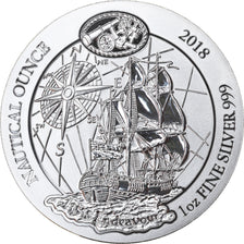 Moneta, Ruanda, HMS Endeavour, 50 Francs, 2018, 1 Oz, FDC, Argento