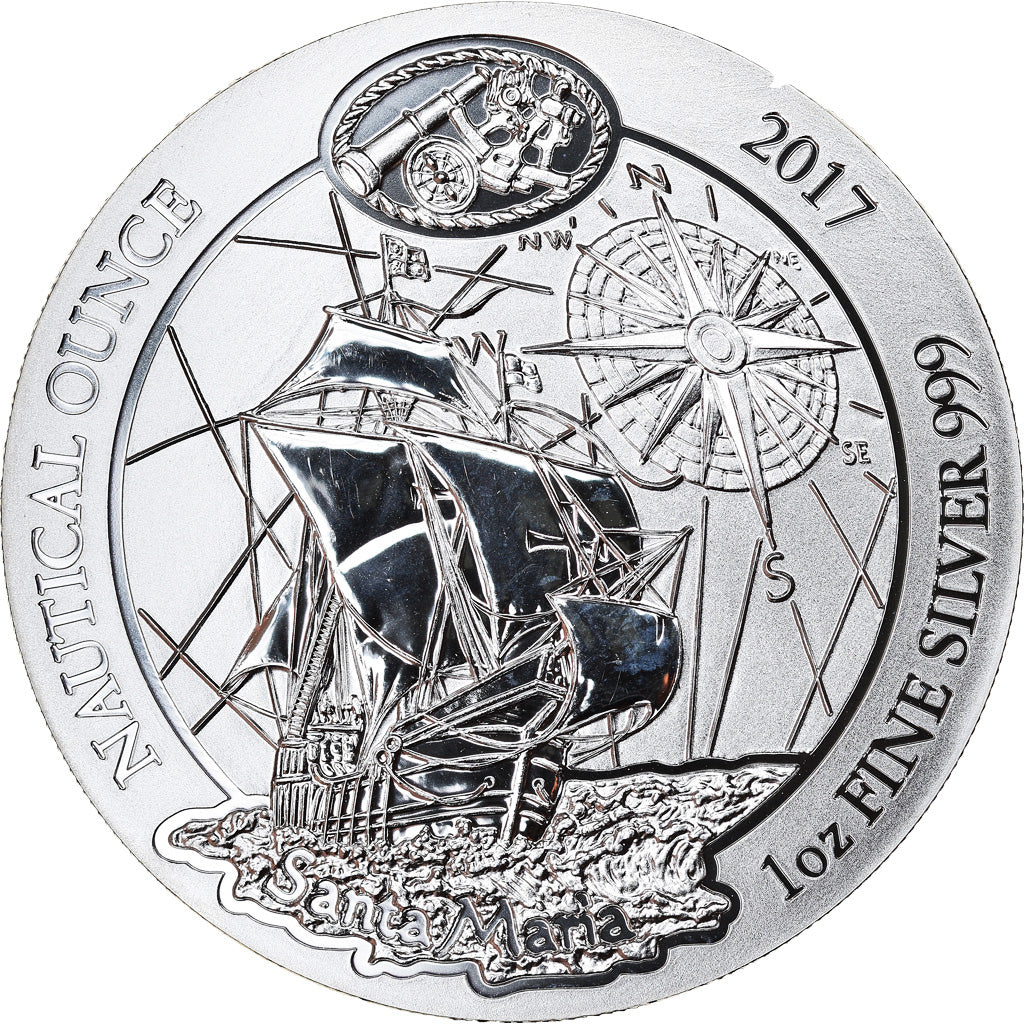 Coin, Rwanda, Santa Maria, 50 Francs, 2017, 1 Oz, MS(65-70), Silver