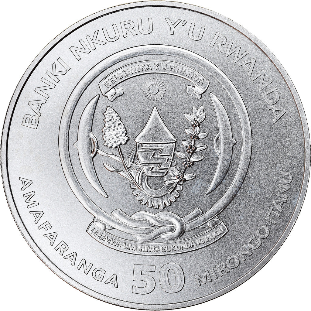 Coin, Rwanda, Santa Maria, 50 Francs, 2017, 1 Oz, MS(65-70), Silver