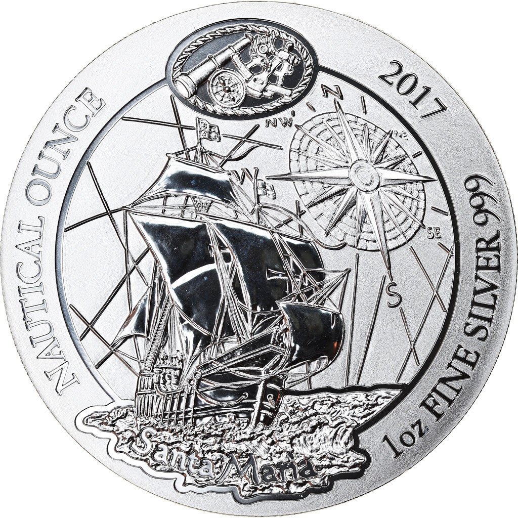 Coin, Rwanda, Santa Maria, 50 Francs, 2017, 1 Oz, MS(65-70), Silver