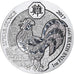Coin, Rwanda, Year of the Rooster, 50 Francs, 2017, 1 Oz, MS(65-70), Silver