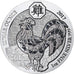 Coin, Rwanda, Year of the Rooster, 50 Francs, 2017, 1 Oz, MS(65-70), Silver
