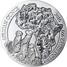 Moneta, Ruanda, Suricate, 50 Francs, 2016, 1 Oz, FDC, Argento