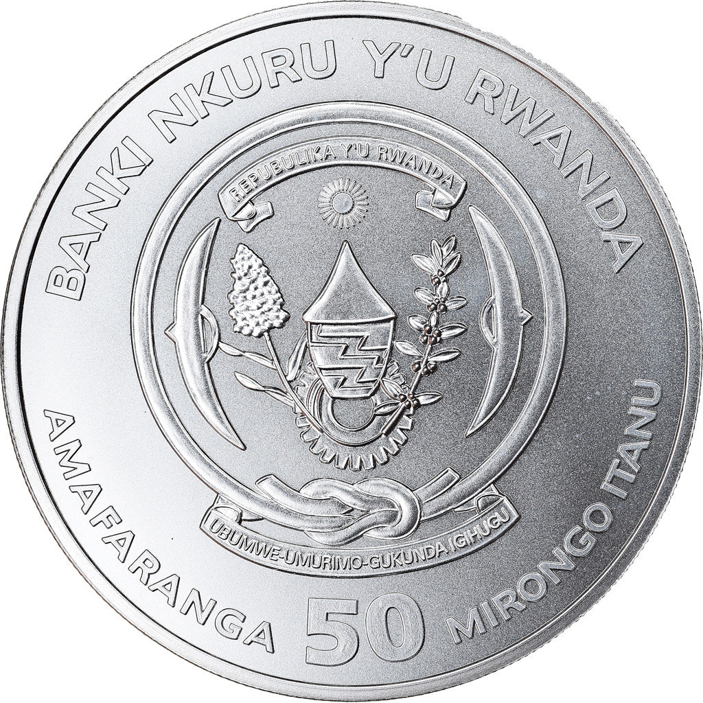 Moneta, Ruanda, Suricate, 50 Francs, 2016, 1 Oz, FDC, Argento