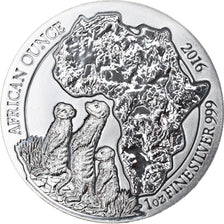 Coin, Rwanda, Suricate, 50 Francs, 2016, 1 Oz, MS(65-70), Silver