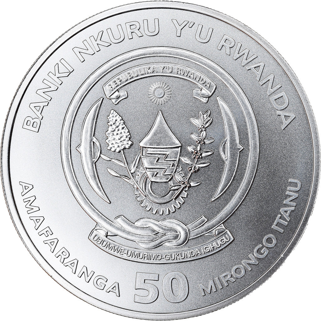 Coin, Rwanda, Suricate, 50 Francs, 2016, 1 Oz, MS(65-70), Silver
