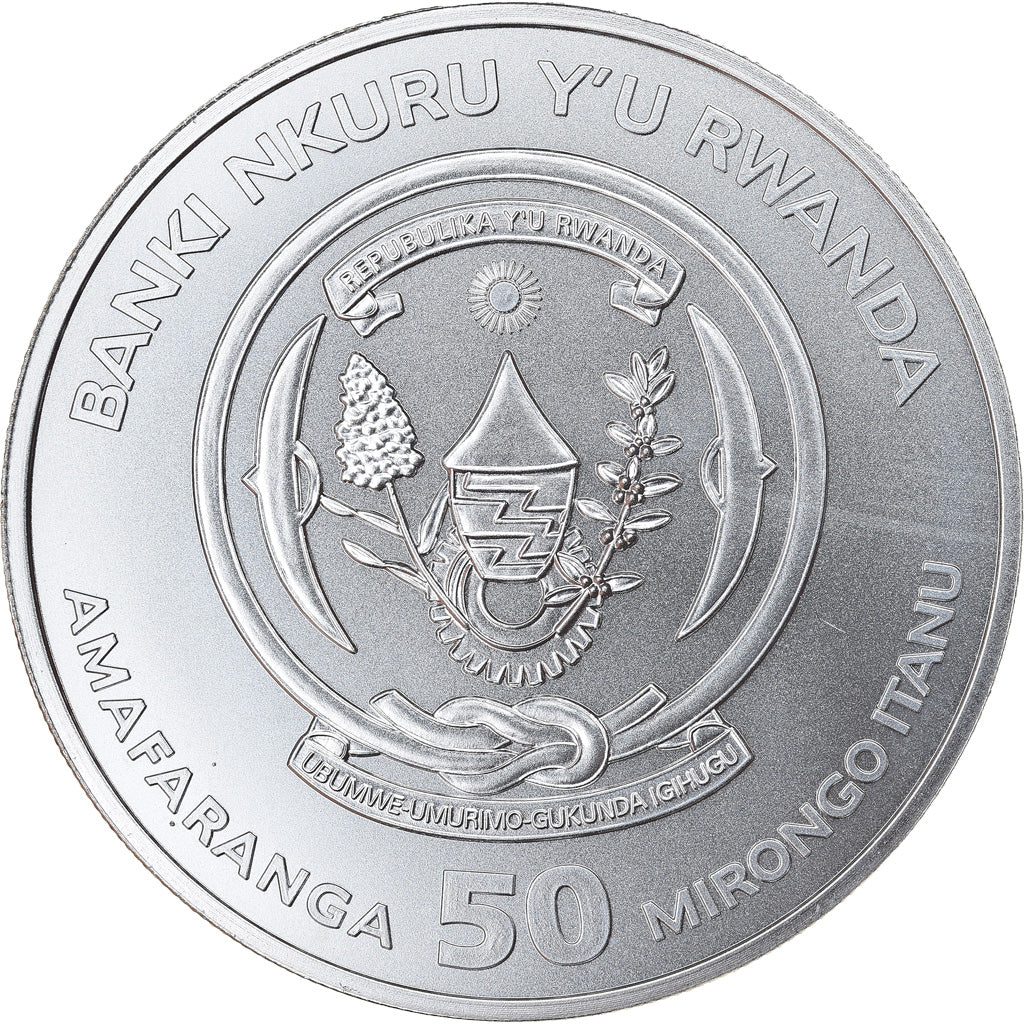 Moneta, Ruanda, Suricate, 50 Francs, 2016, 1 Oz, FDC, Argento
